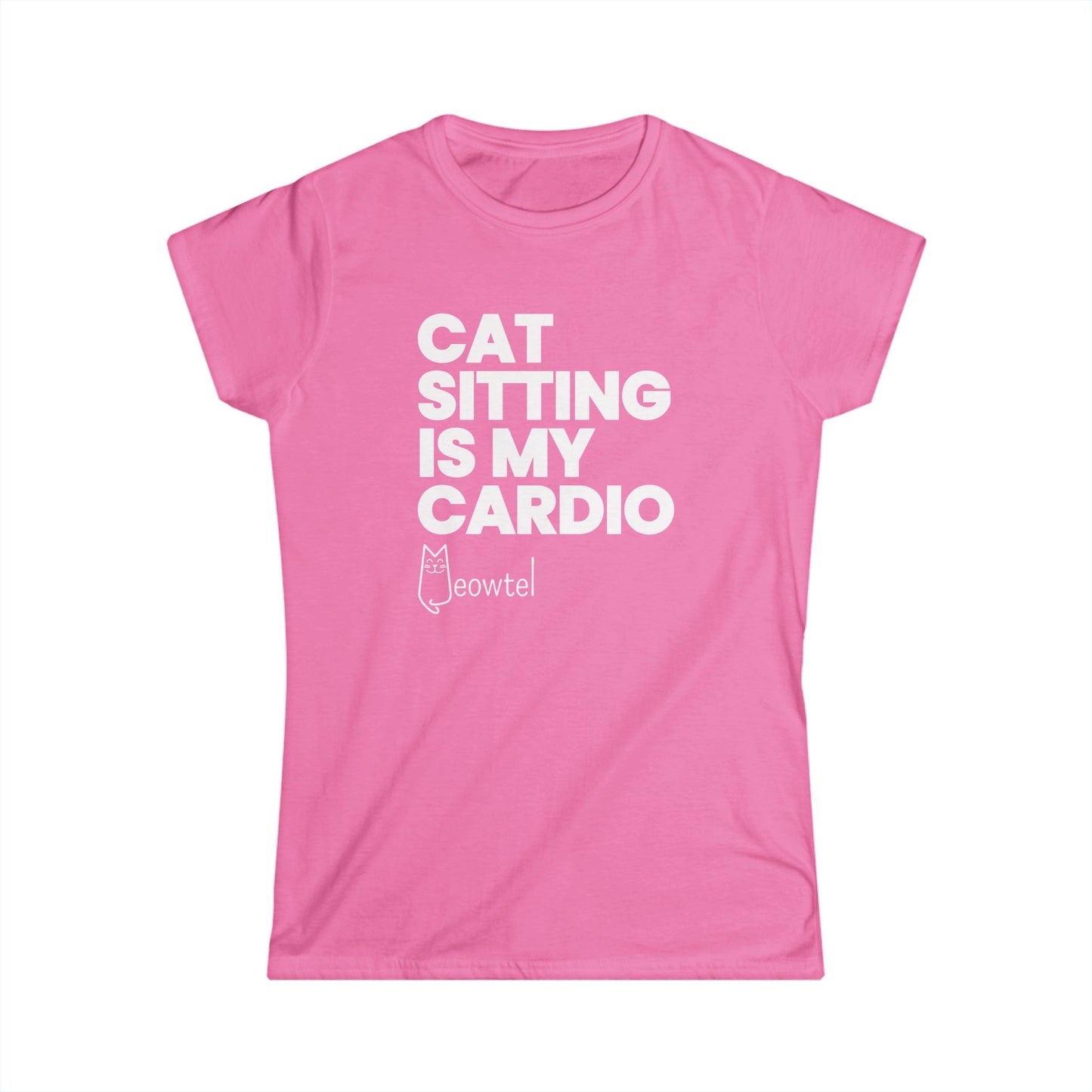 "Cat Sitting Is My Cardio" Slim Fit Short Sleeve Tee