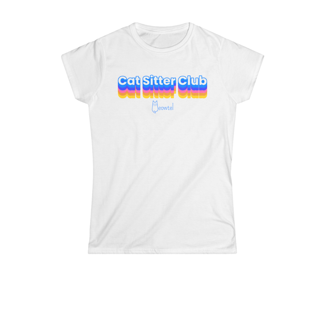 "Cat Sitter Club" Slim Fit Short Sleeve Tee