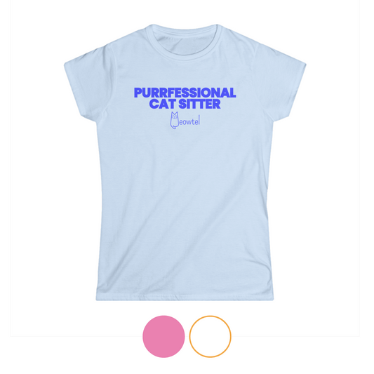 "Purrfessional Cat Sitter" Slim Fit Short Sleeve Tee