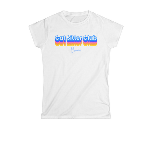 "Cat Sitter Club" Slim Fit Short Sleeve Tee