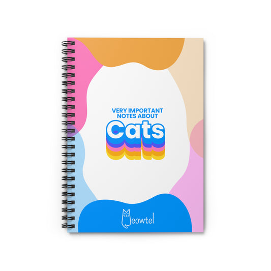 "Very Important Notes About Cats" Spiral Notebook