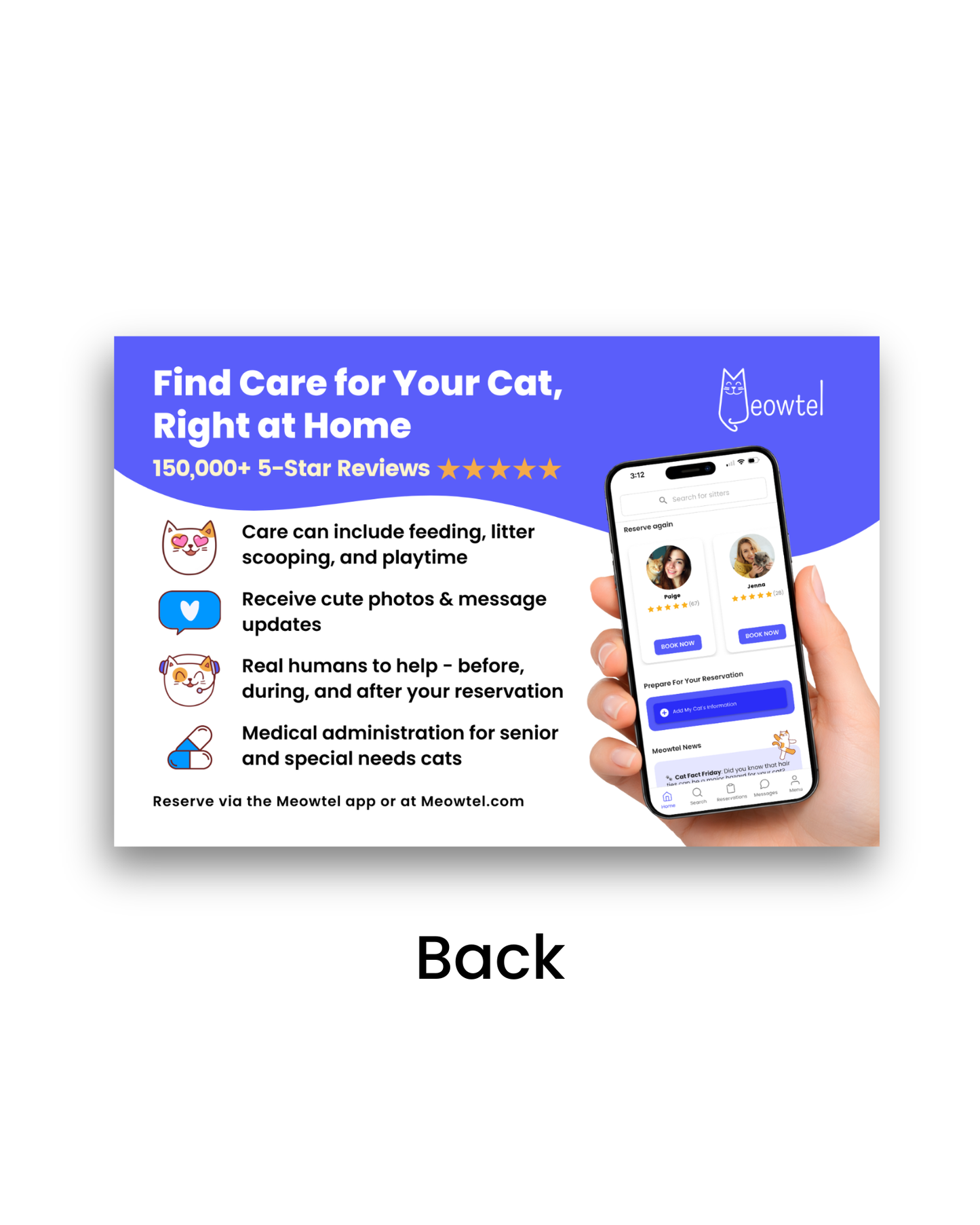 Custom Sitter Postcards (Cat Design)