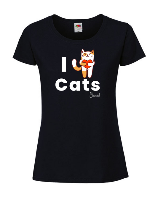 Timothy "I Heart Cats" Women's Slim Fit Tee (Multiple Colors)