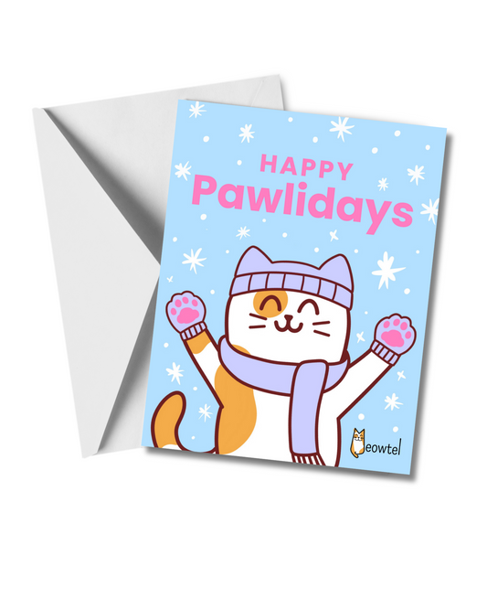 Happy Pawlidays Card - Mittens